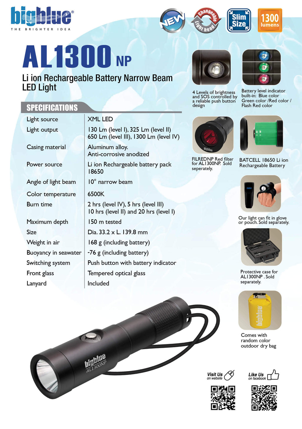BIGBLUE AL1300 NP DIVE LIGHT product image 2
