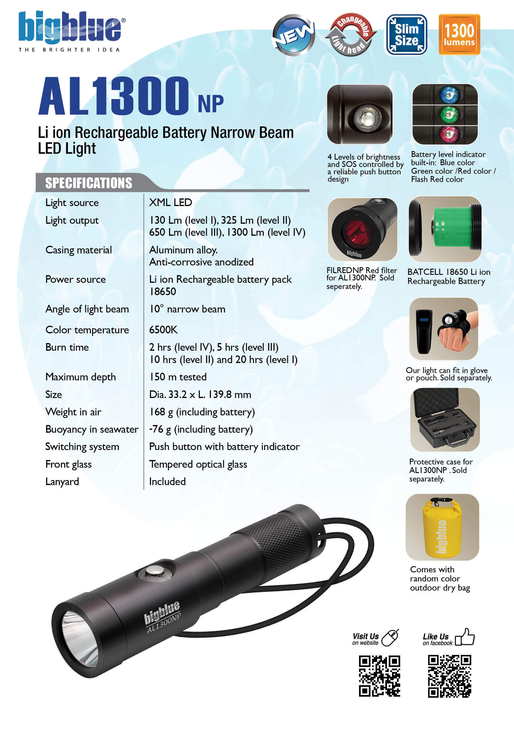 BIGBLUE AL1300 NP DIVE LIGHT product image 2